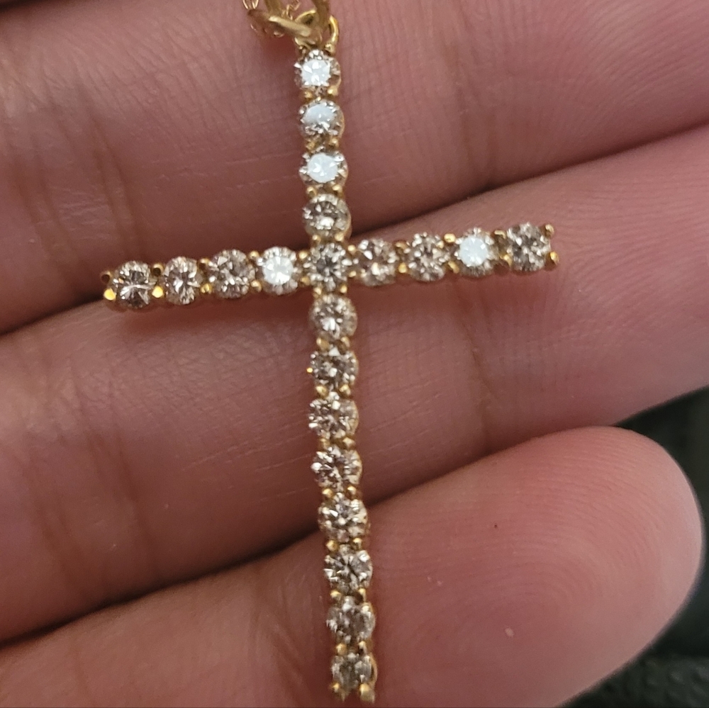 10k Diamond cross necklace